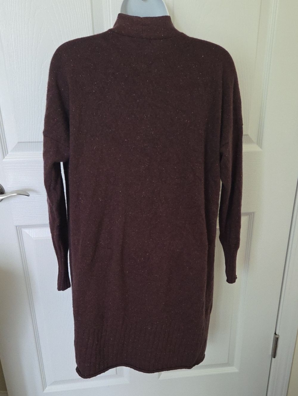 Garnet Hill Eggplant Cashmere Cardigan  S - Picture 3 of 6